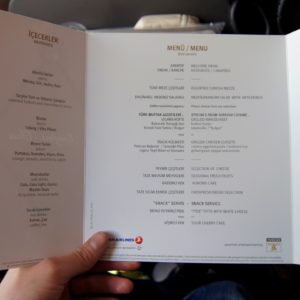 Comfort Class Menu