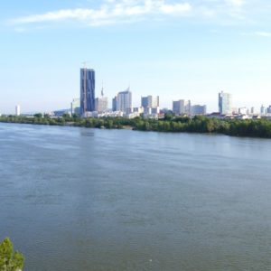 Blick auf die Donau vom Hilton Vienna Danube