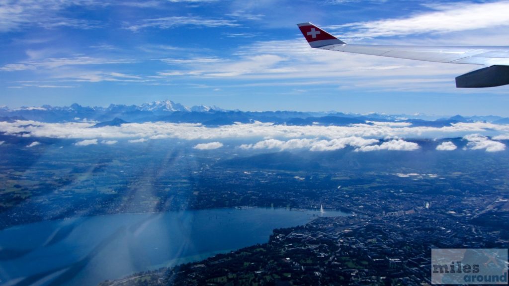 Überflug des Genfer Sees kurz nach dem Start