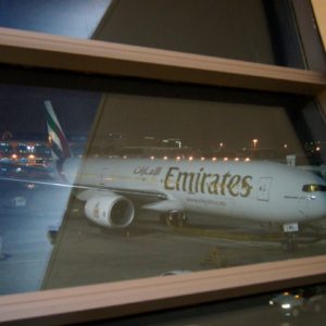 Ausblick auf das Vorfeld - Lufthansa Senator Lounge Dubai