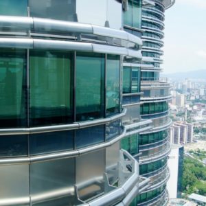 Aufbau der Außenwand der Petronas Towers