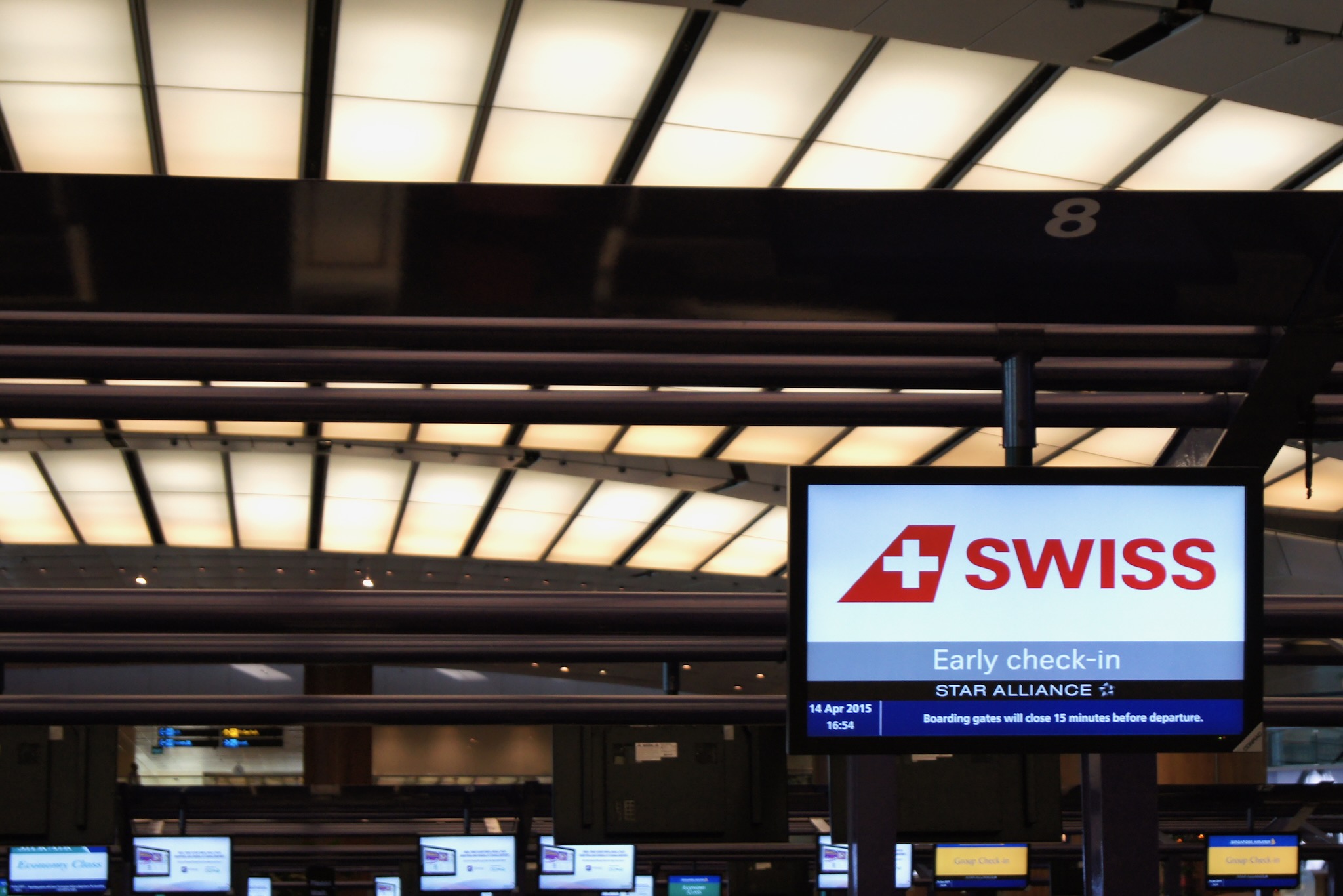 Vorzeitiger Check-In für SWISS am Flughafen Singapur