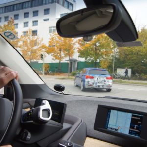 in München unterwegs mit einem BMW i3