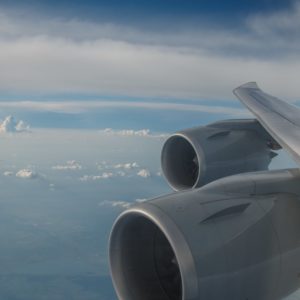 Boeing 747-8 wing view