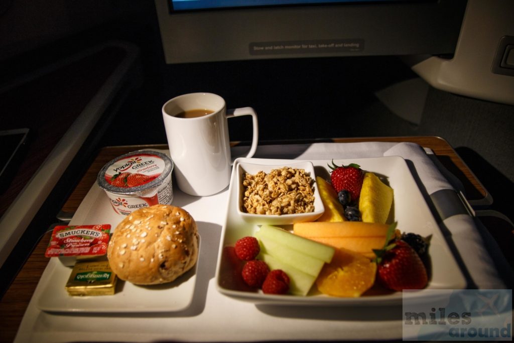 American Airlines Business Class Frühstück