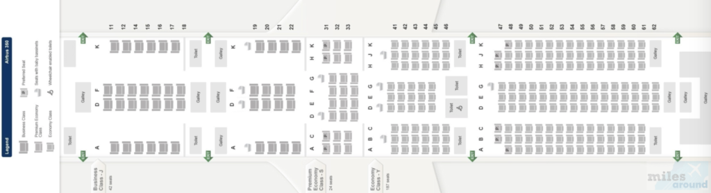 A350 Seatmap (Quelle: Singapore Airlines)