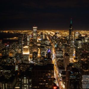 Blick vom John Hancock Center bei Nacht