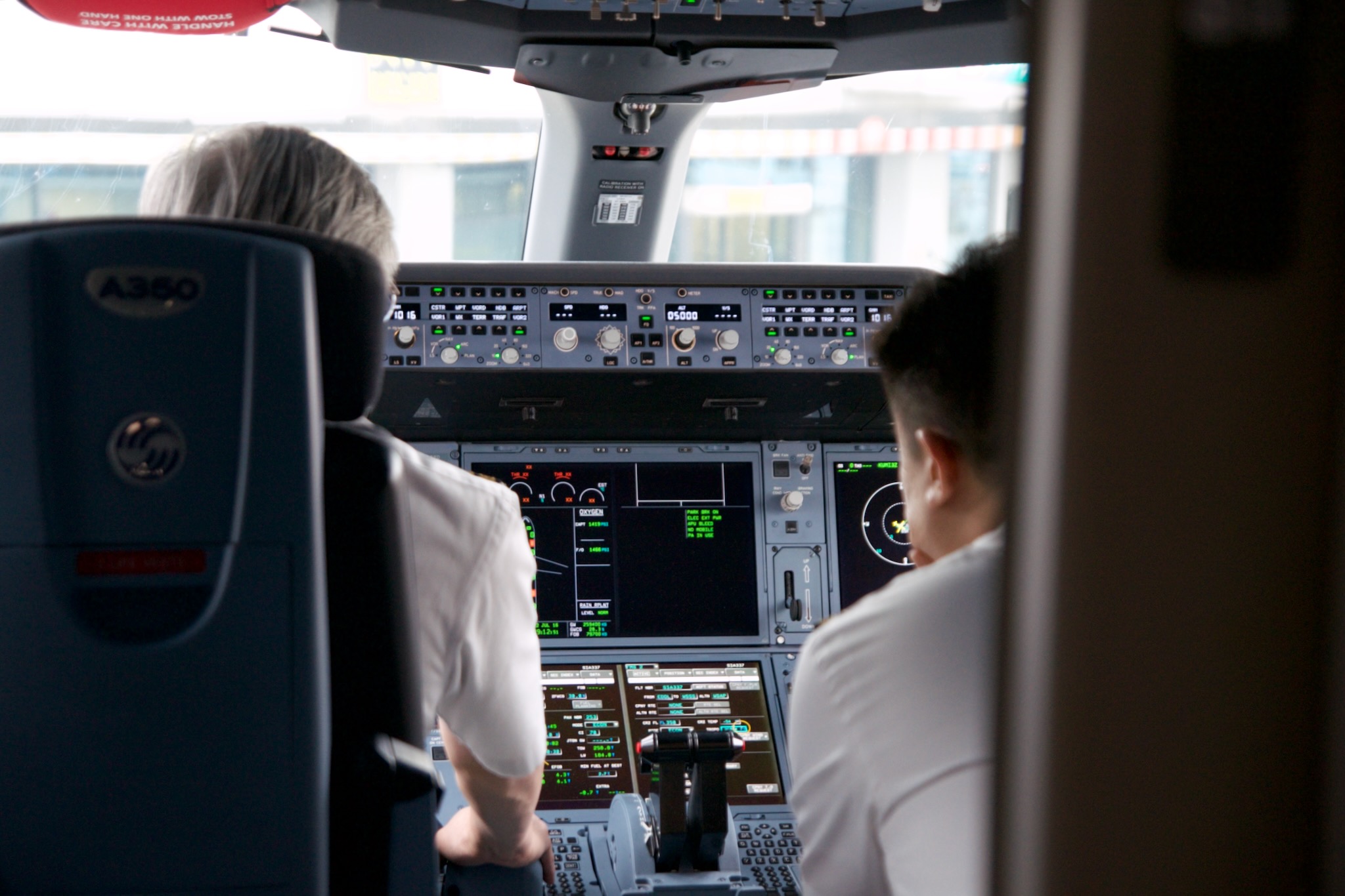 Blick ins Cockpit der A350