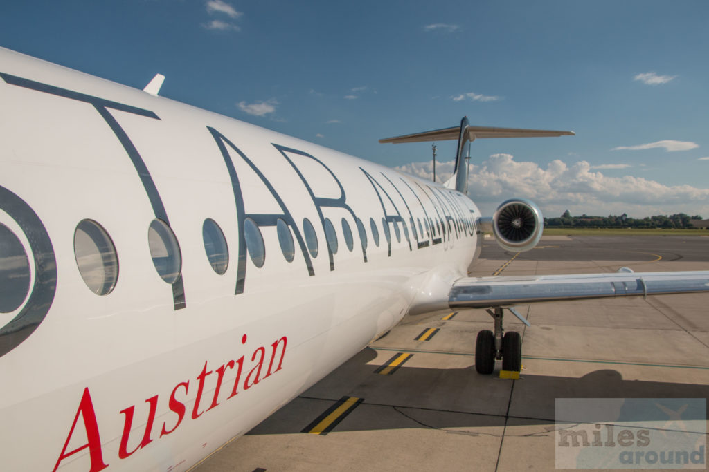 Austrian Airlines Economy Class in der Fokker 100 (OE-LVG Star Alliance) nach Warschau