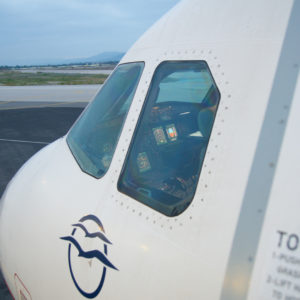 Blick in das Cockpit der Airbus A320