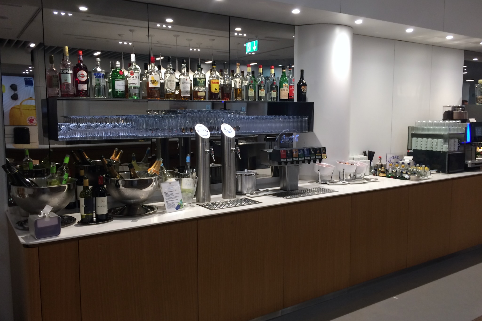 Getränkeangebot in der Lufthansa Senator Lounge
