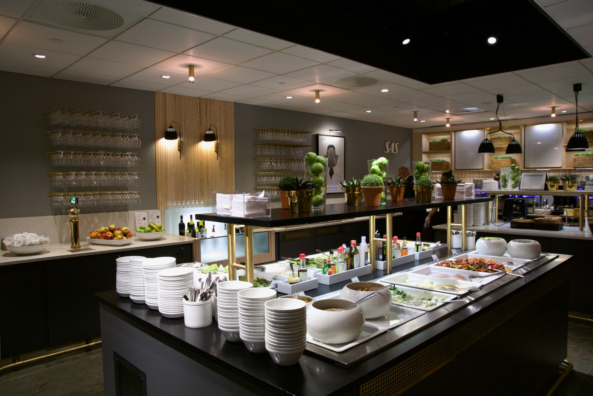 Buffet in der SAS Gold Lounge Oslo