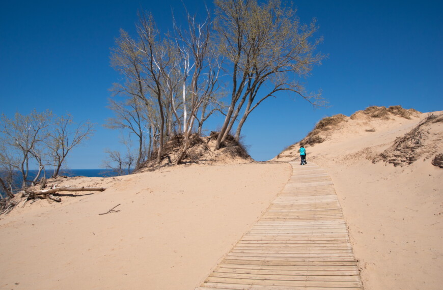 Dünenwanderung an der Steilküste des Michigansee