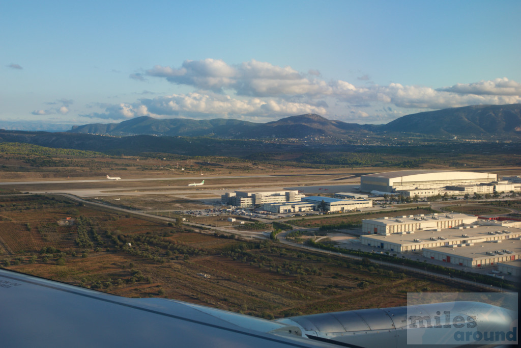 Landeanflug auf den Flughafen Athen