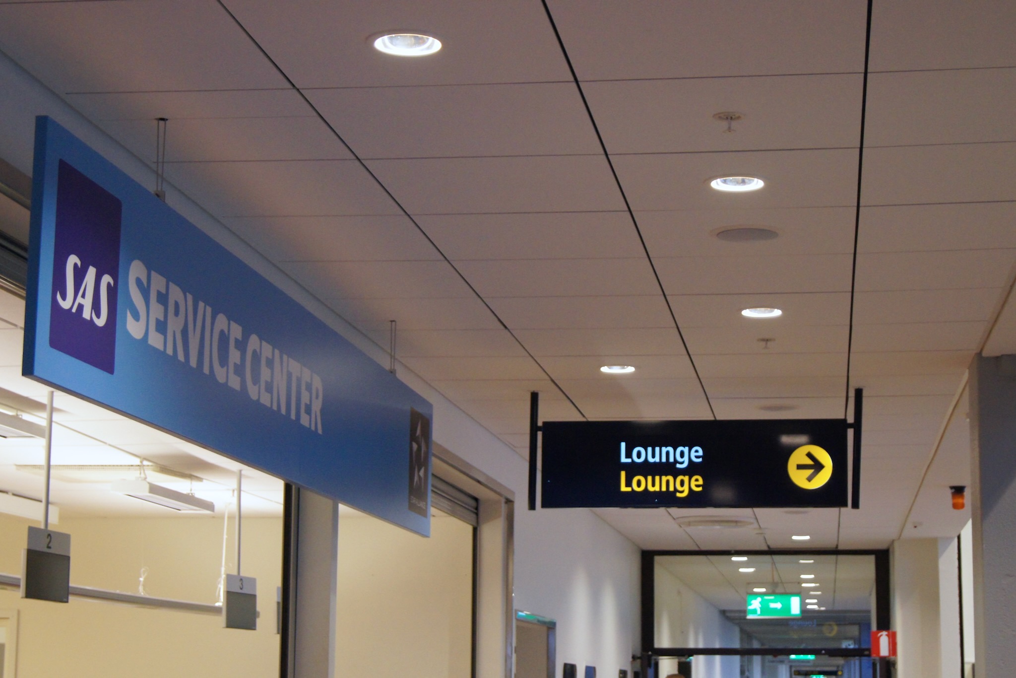 Weg zur SAS Lounge am Flughafen Stockholm