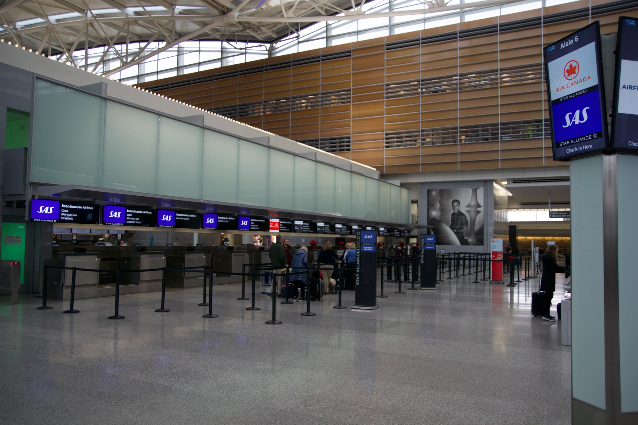 Check-in Bereich am San Francisco International Airport