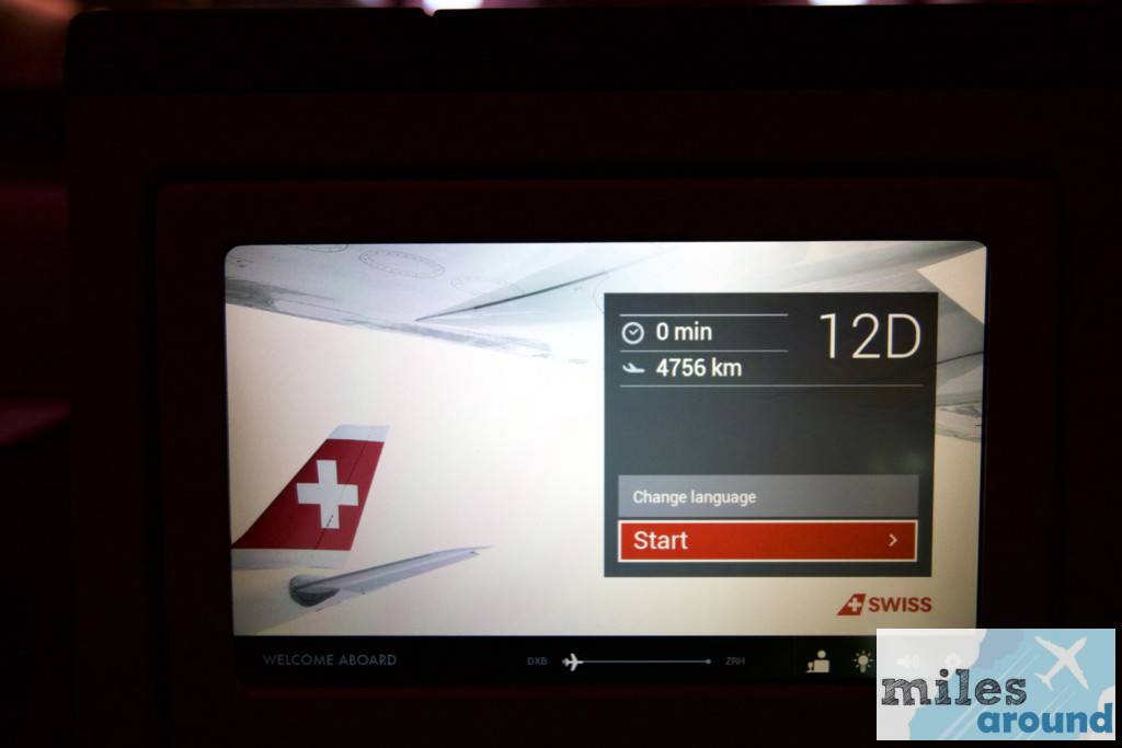 Entertainment System in der SWISS Business Class im A330