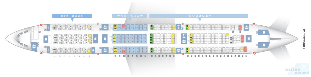 SAS Plus in der Airbus A330-300 nach Los Angeles 17 Sitzplan SAS Airbus A330-300 (Quelle: seatguru.com)