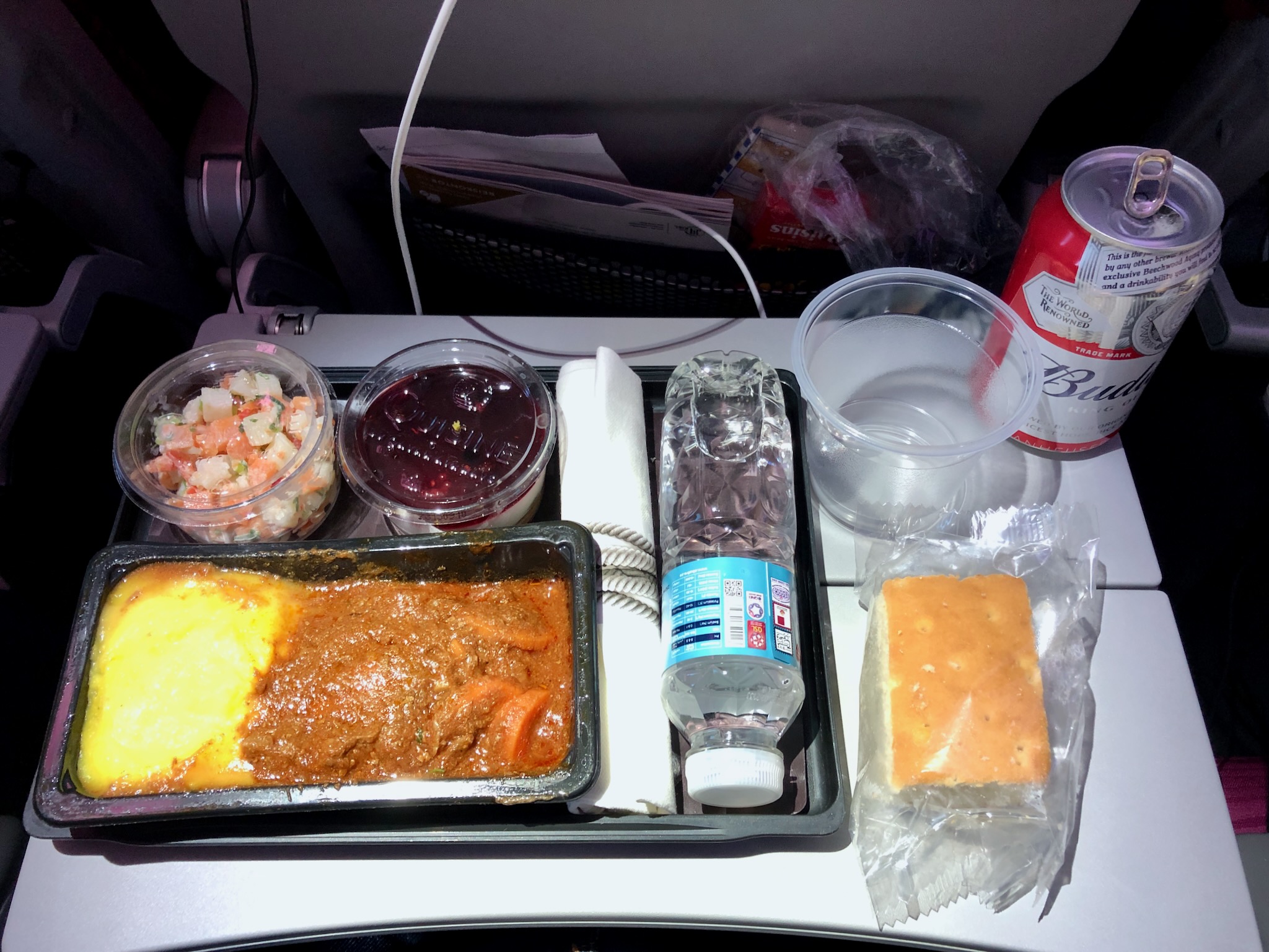 Dining in Qatar Airways Economy Classg 787-8 nach Doha 25 Essen in der Qatar Airways Economy Class