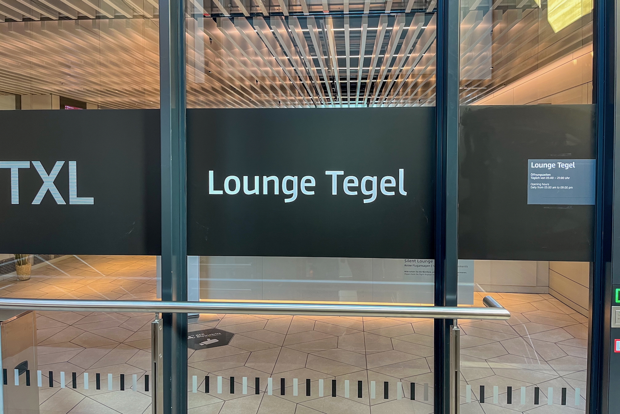 Opening hours BER Lounge Tegel Öffnungszeiten BER Lounge Tegel