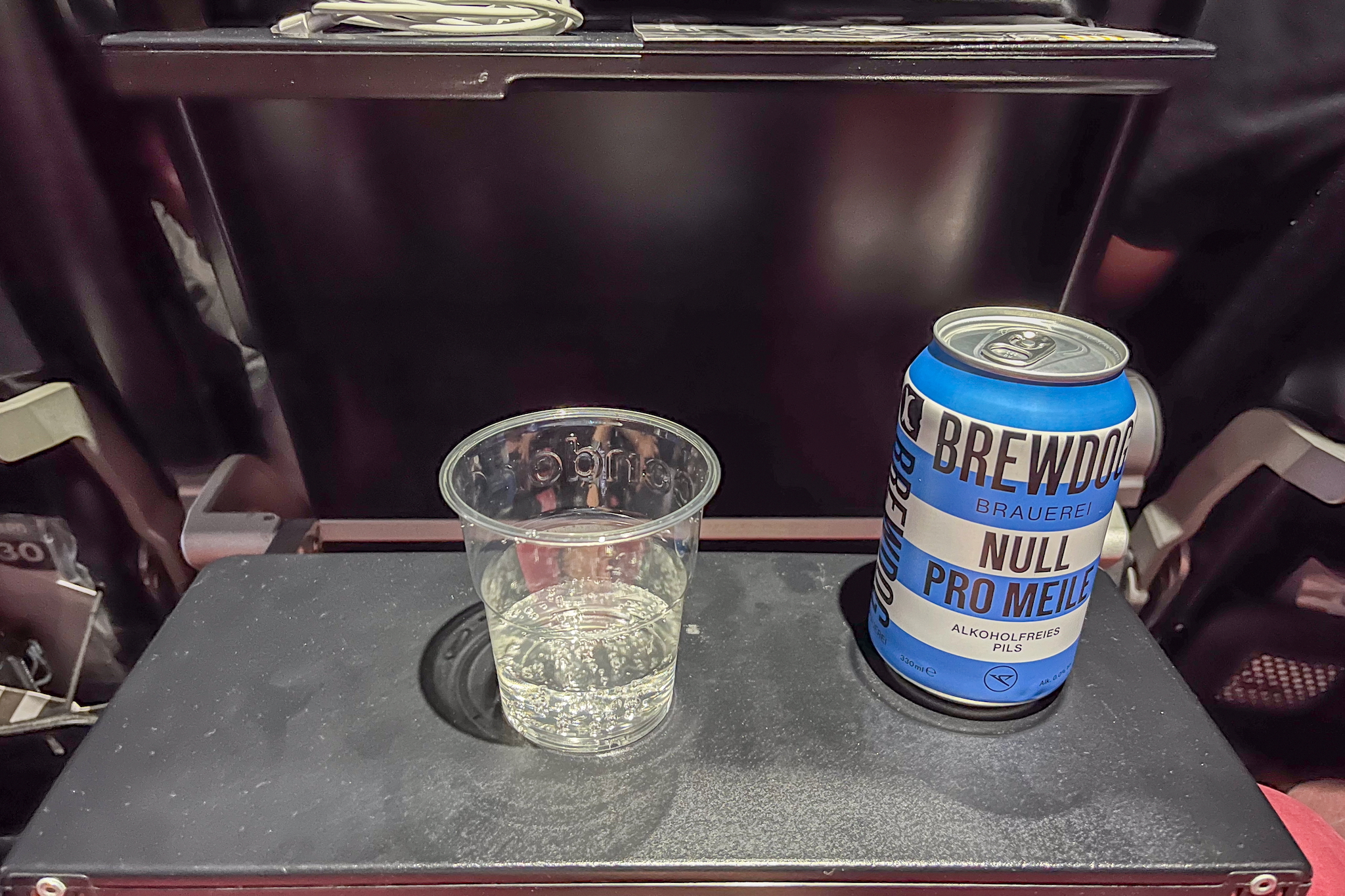 Non-alcoholic beer from BrewDog and a water