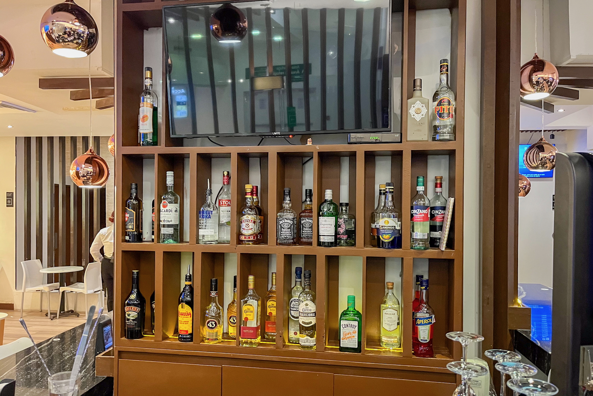 The Lounge Cancún (Terminal 4) 24 Spirits at the bar