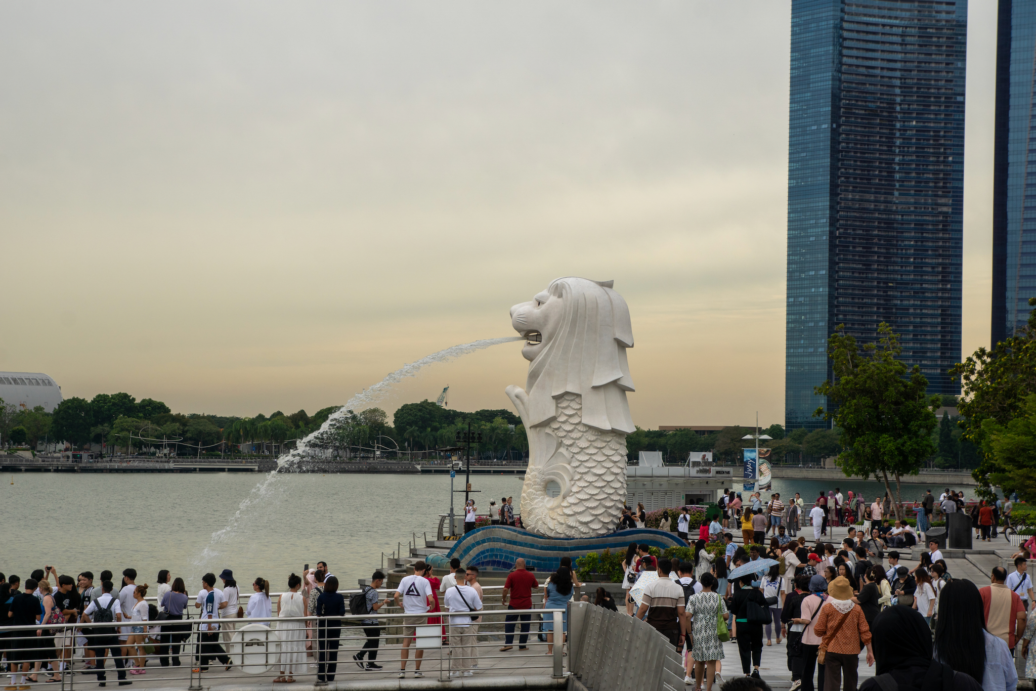 Merlion - Wahrzeichen von Singapur an der Marina Bay