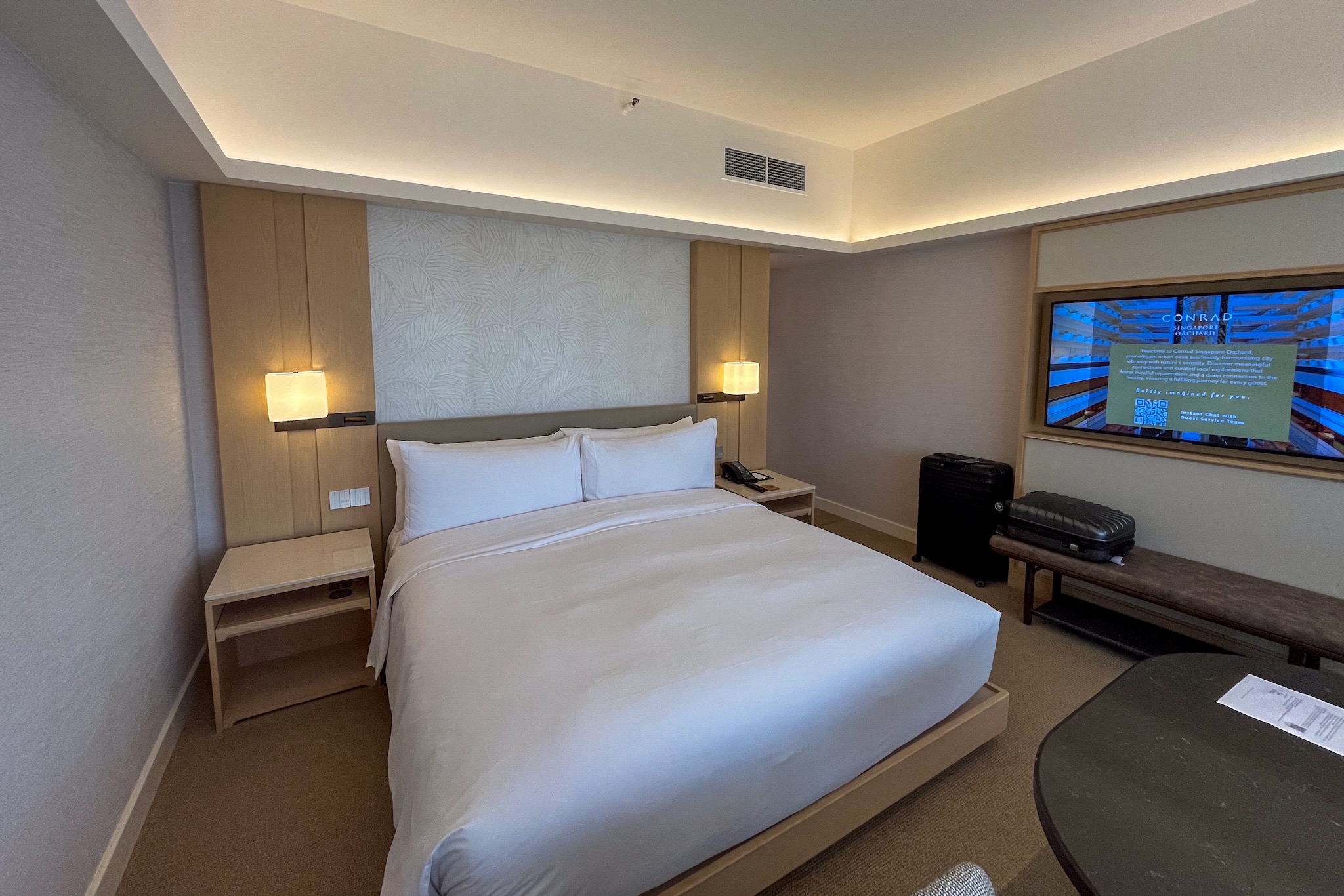 King-size box spring bed